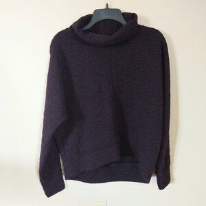 Zella Carey Jacquard Knit Funnel Neck Pullover in Purple Nebula Size S